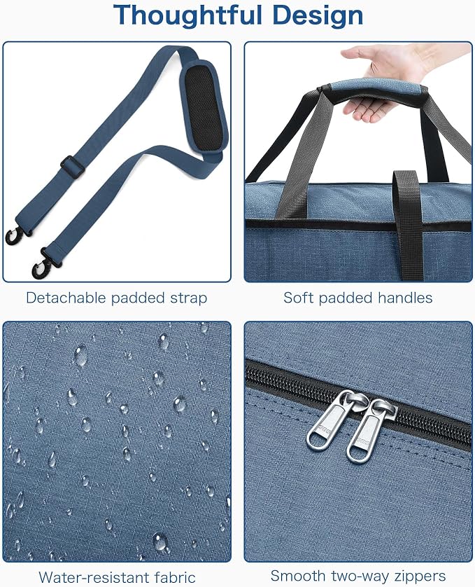 120L Foldable Waterproof Travel Duffel Bag for Men and Women with Shoe Compartment (Dark Blue, EXTRA LARGE, 120L) - Image 5