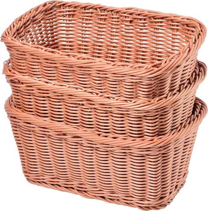 Constructive Playthings Washable Woven Wicker Storage Baskets, Set of 3 | Organization Bins for Classroom, Home Decor, or Office Use, 11" x 7" x 5" - Image 5