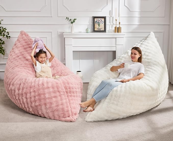 Hobestluk Adult Bean Bag Chair 3 in 1 Convertible Large Bean Bag Sofa | Bubble White,Machine Washable,Removable Cover,Easy Convert And Install, Oversied Floor Bed,For Livingroom Bedroom - Image 2