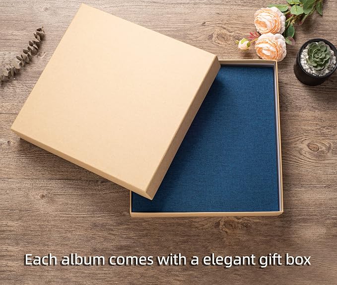 Super Large Photo Album Self Adhesive Scrapbook Album for 4×6 5×7 8×10 10×12 or Bigger Pictures DIY Magnetic Linen Cover Album 80Sheets/160Pages DIY Photo Album(Blue) - Image 6