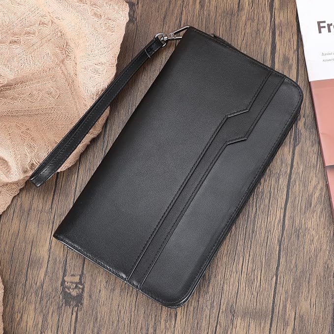 Polare Full Grain Leather Family Travel Passport Wallet and Documents Organizer RFID Blocking Case Holder Fits 6 Passports for Men and Women - Image 9