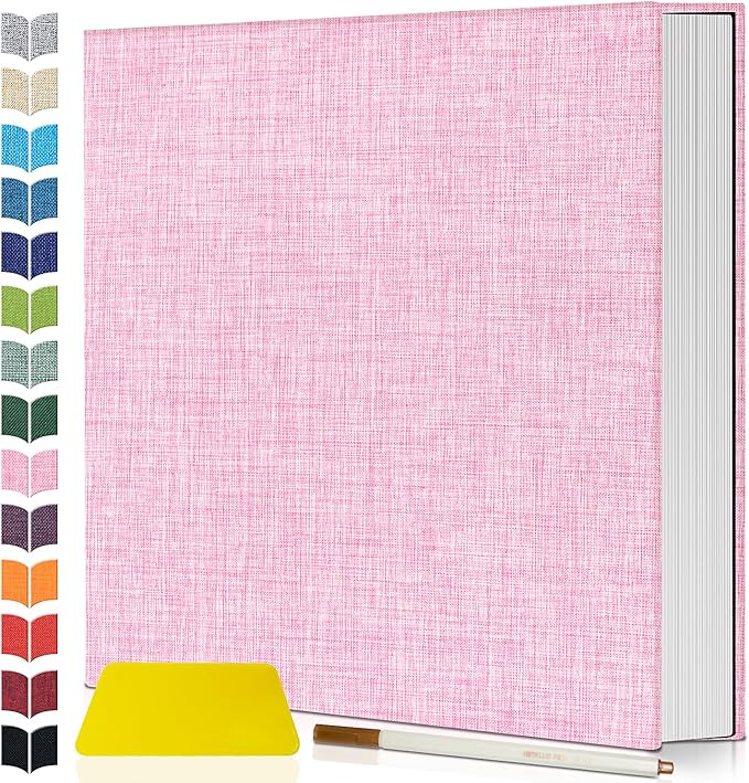 Artfeel Photo Album Self Adhesive Scrapbook,Large Photo Book for 4x6,5x7,8x10 Pictures,DIY Album for Baby Wedding Family Travel Birthday,with Metallic Pen and Scraper by Artfeel