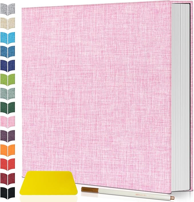 Artfeel Photo Album Self Adhesive Scrapbook,120 Pages Large Photo Book for 4x6,5x7,8x10 Pictures,DIY Album for Baby Wedding Family Travel Birthday,with Metallic Pen and Scraper by Artfeel