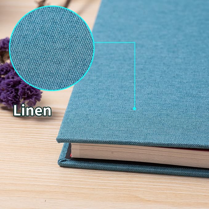 Sky Blue Photo Album Self Adhesive Scrapbook Album for 4×6 Photos/Pictures DIY Linen Cover Album 15 Sheets/30 Blank Pages for Family Wedding, Birthday, Christmas, Anniversary - Image 4