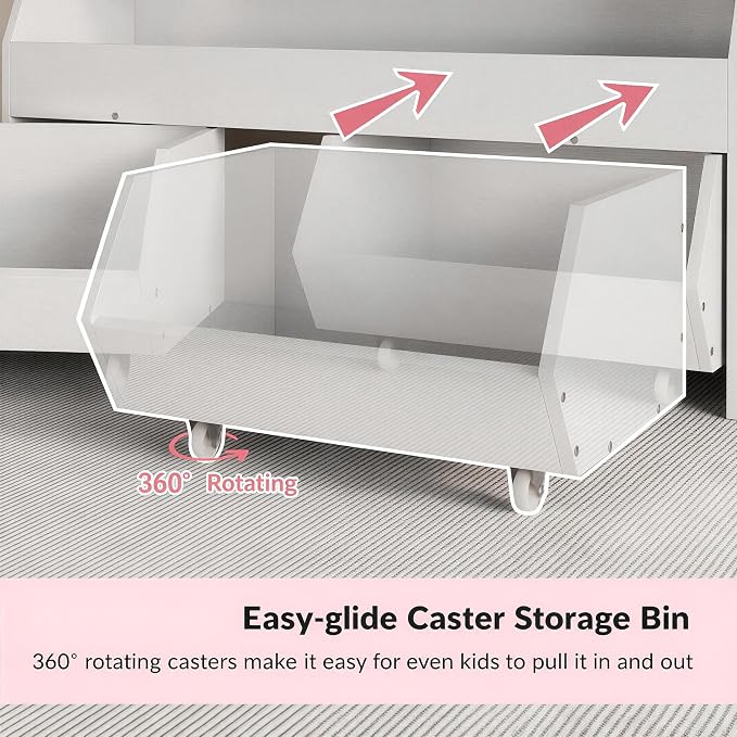 Kids Toy Storage Organizer, Kids Toy Organizer, Playroom Organization White | 2 Movable Drawers Encourage Good Organization Habits, Organizador de Juguetes, Toddler Toy Storage, Nursery Toy Storage - Image 4