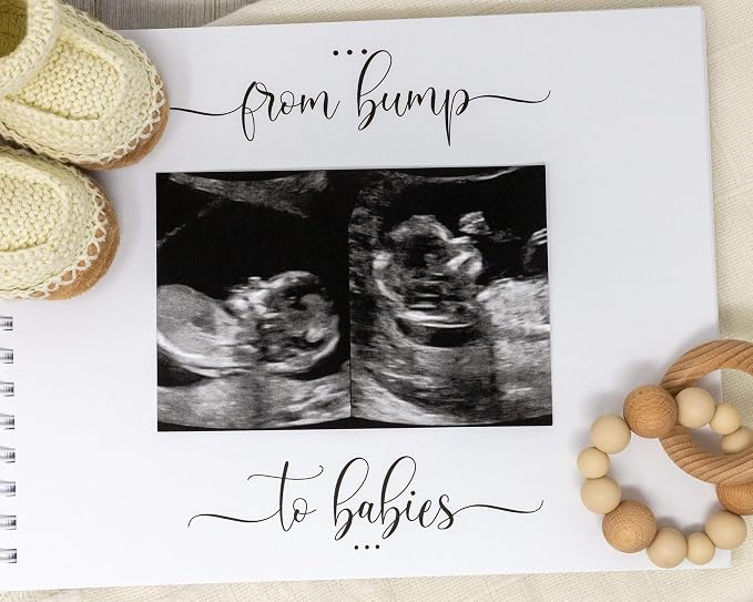 Personalized Twin Pregnancy Journal (8 Center Designs) - Hardcover Pregnancy Memory Book Customized with Babies’ Names, Nicknames or Phrase - Prompted Journal for New Moms (Ivory Dots) - Image 4