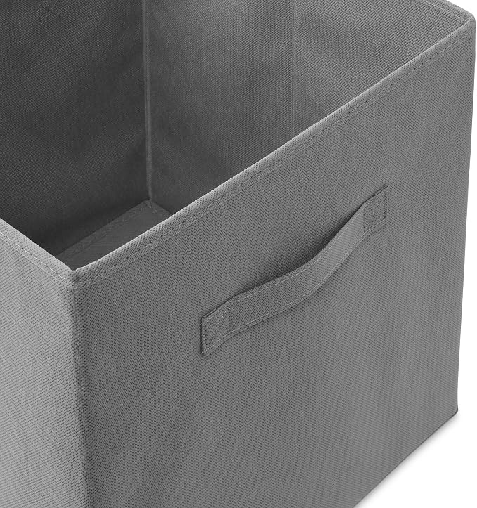 Casafield Set of 12 Collapsible Fabric Cube Storage Bins, Gray - 13" Foldable Cloth Baskets for Shelves, Cubby Organizers & More - Image 3