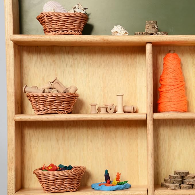 Constructive Playthings Set of Six 5" Square Plastic Woven Baskets for Storage or Sorting - Image 2