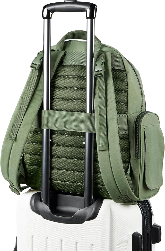 Skip Hop Diaper Bag Backpack with Portable Changing Pad, 9 Total Pockets, Easy-Access Wipes Pocket, Zippered Side Pocket, Luggage Sleeve & Stroller Straps, Fits a 15” Laptop, Luna, Sage - Image 6