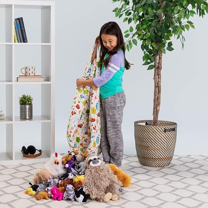 Posh Stuffable Kids Stuffed Animal Storage Bean Bag Chair Cover - Childrens Toy Organizer, Large 38" - Canvas Animals Forest Critters - Image 5