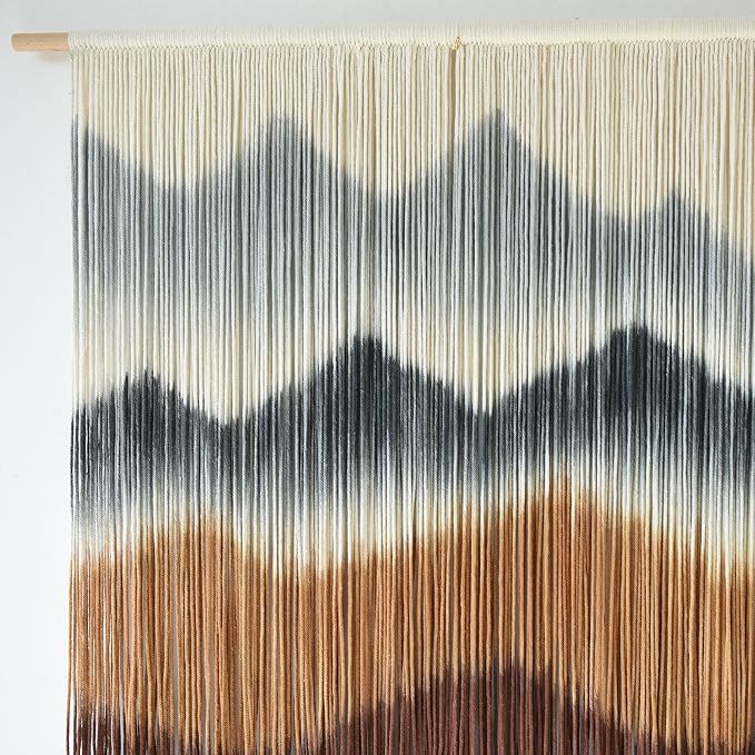 Macrame Wall Hanging Dip-Dyed Mountain Fiber Art Craftsmanship 57"W*35"L | For Bedroom Living Room Wall Art, Room Styling, Interior Decoration, Modern Home Style, Farmhouse Decor, Housewarming Gift - Image 6