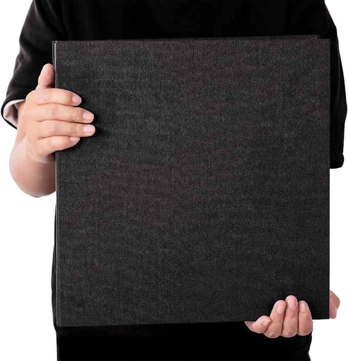 Super Large Photo Album Self Adhesive Scrapbook Album for 4×6 5×7 8×10 10×12 or Bigger Pictures DIY Magnetic Linen Cover Album 80Sheets/160Pages DIY Photo Album(Black) - Image 5
