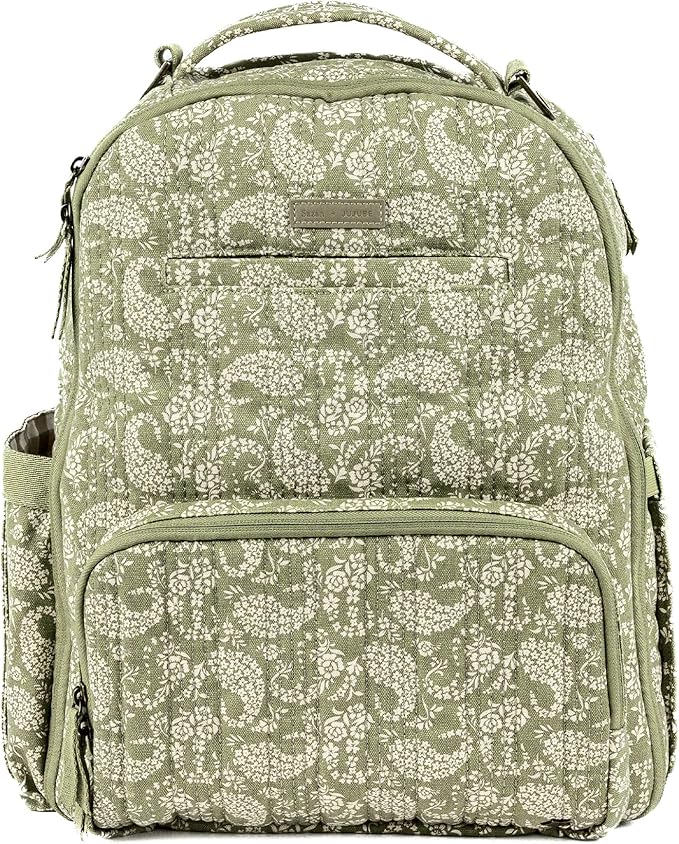 JuJuBe x Sazan Hendrix - New Classic Diaper Bag Backpack with Portable Changing Pad, Stroller Straps, Large Travel Backpack for carrying Baby Bottles, Wipes, Diapers, Pacifiers, Paisley Floral by JuJuBe