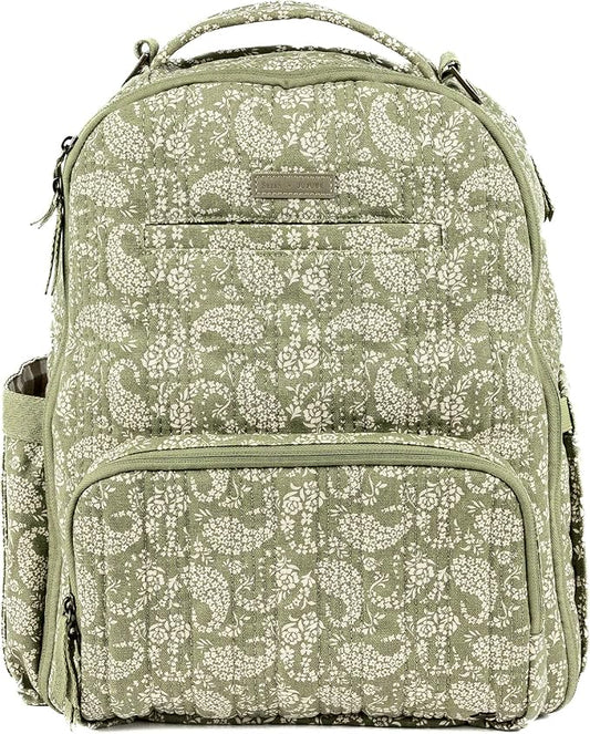 JuJuBe x Sazan Hendrix - New Classic Diaper Bag Backpack with Portable Changing Pad, Stroller Straps, Large Travel Backpack for carrying Baby Bottles, Wipes, Diapers, Pacifiers, Paisley Floral by JuJuBe
