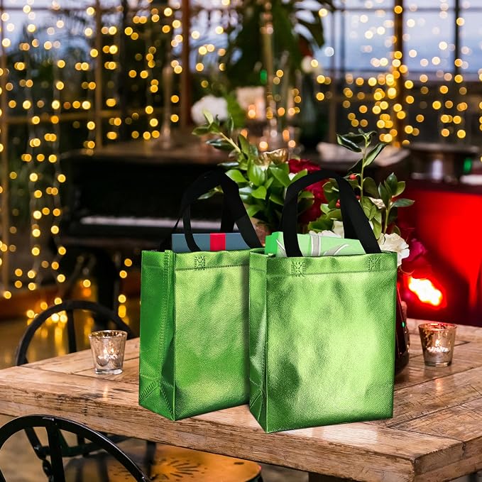 BLEWINDZ 100 Medium Reusable Gift Bags with Handles - Ideal Party Favors & Shopping Bags (10 Colors) - Image 2
