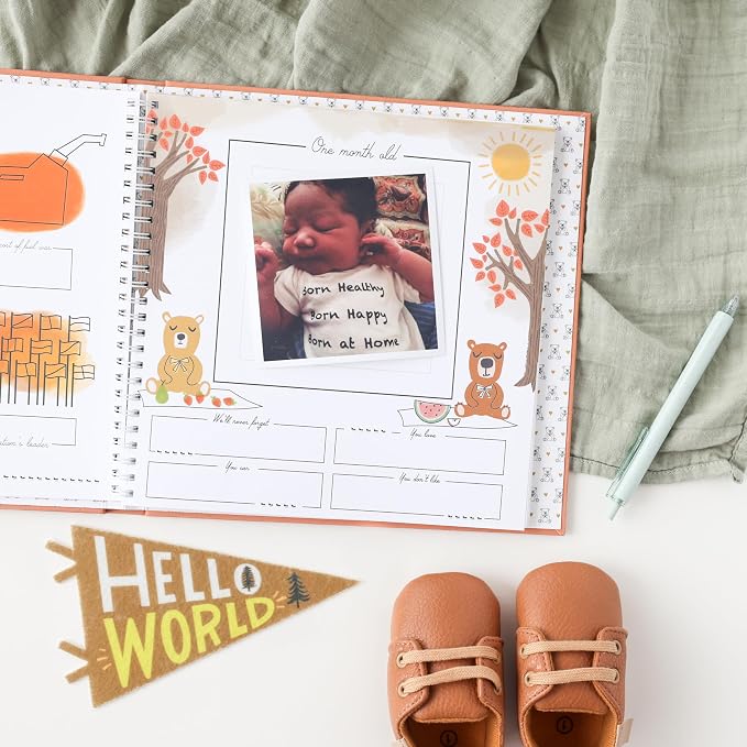 Lucy Darling Baby Memory Book – Teddy Bears' Picnic | Luxury Baby First Year Book & Photo Album | Gender Neutral Keepsake Journal for Milestones, Memories & Photos | Thoughtful Pregnancy Gift - Image 2