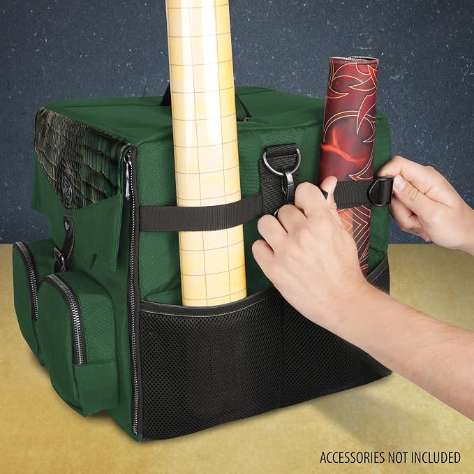 ENHANCE Board Game Shoulder Bag - Collector's Edition Board Game Storage with Shoulder Strap and Accessories Pockets for Dice, Cards, More - Reinforced Carrier Protects Tabletop Games (Dragon Green) - Image 6
