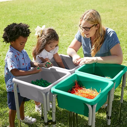 ECR4Kids Stackable Square Bins with Non-Snap Lids, Multipurpose Organization, Grey, 2-Pack - Image 8
