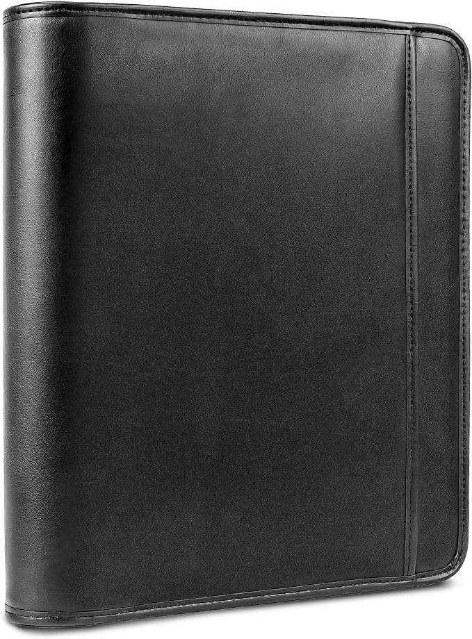 Samsill Professional 1-Inch Zipper Binder Padfolio with iPad Pocket, Interview Document Organizer, Includes Refillable 8.5 x 11 Inch Writing Pad and Pen Loop, Black - Image 3