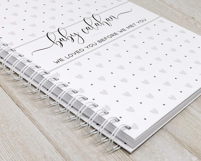 Personalized Pregnancy Journal - Hardcover Pregnancy Memory Book Customized with Baby’s Name, Nickname or Phrase - Prompted Journal for New Moms (Gray Hearts) - Image 2