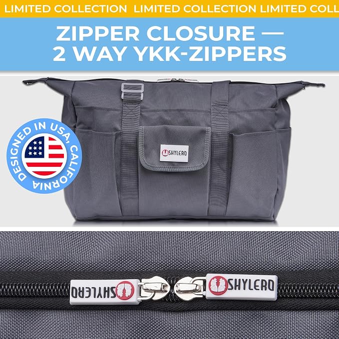 White Peas Nurse Bag & Utility Tote - Waterproof, Top YKK Zip, L18" x H14" x W7" - SHYLERO - Image 8
