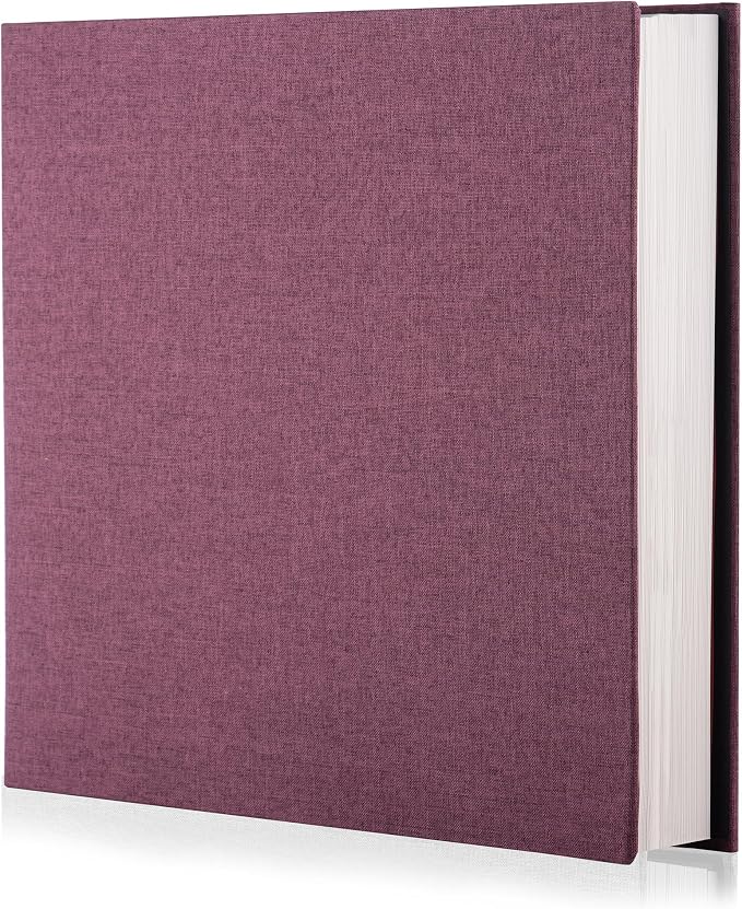 Purple Photo Album Self Adhesive Scrapbook Album for 4×6 Photos/Pictures DIY Linen Cover Album 15 Sheets/30 Blank Pages for Family Wedding, Birthday, Christmas, Anniversary by HoneyTolly