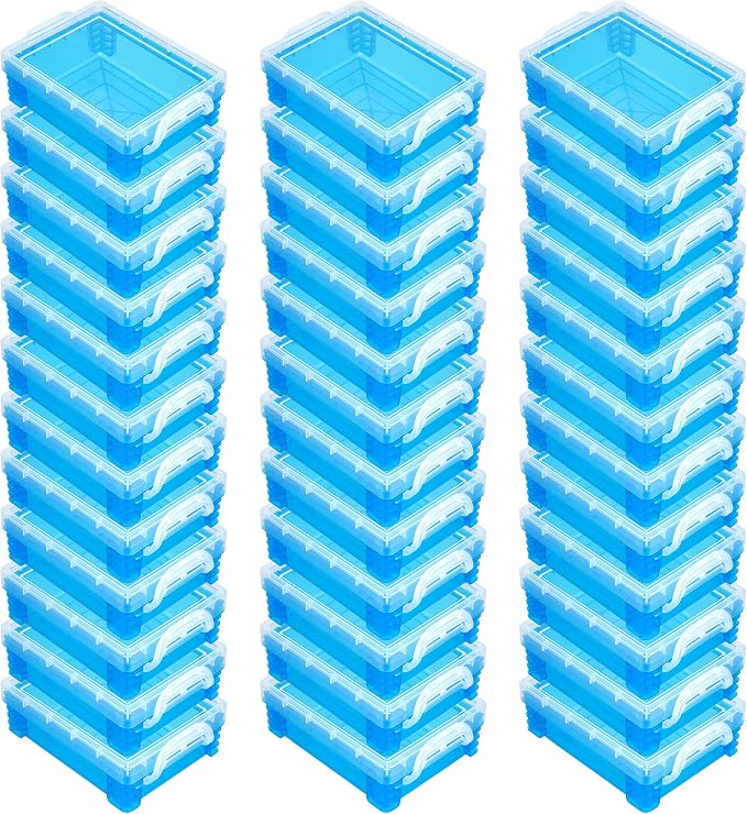 Simply Tidy Teal Stacking Crayon Box - Plastic Storage Containers for School Supplies, Sewing and Crafts - Bulk 36 Pack - Image 2