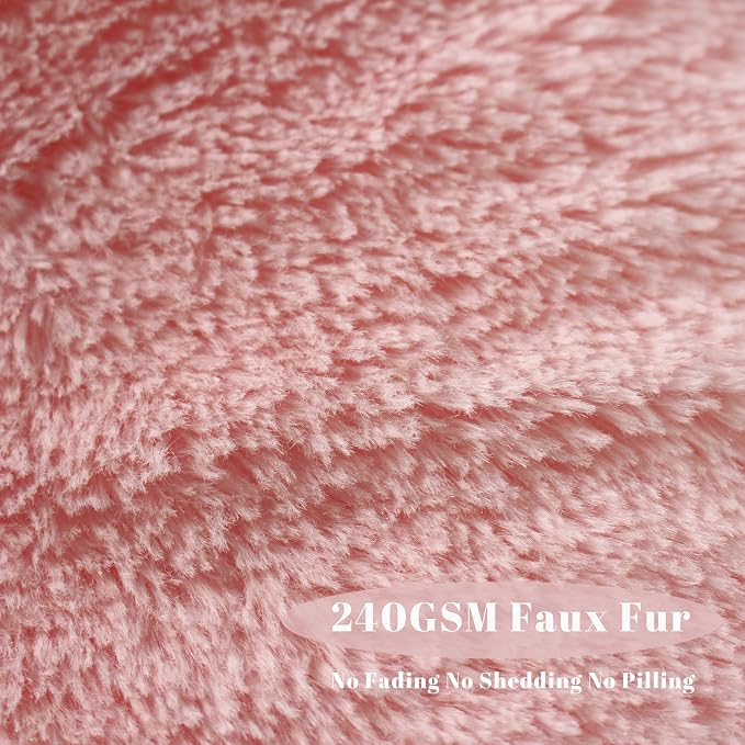 Faux Fur Bean Bag Cover (No Filler) Stuffed Animal Storage Adults Kids Pink | Bean Bag Covers Large Bean Bag Sofa for Kids Teens, furry fuzzy surface, for living room bedroom kids holiday gift - Image 7