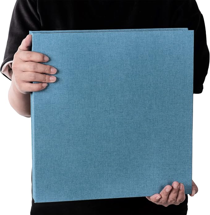 Large Photo Album Self Adhesive 4x6 5x7 3x5 8.5x11 Scrapbook Magnetic Album DIY Scrap Book Length 13 x Width 12.8 (Inches) 120 Sticky Pages Linen Cover DIY Photo Album (Sky Blue) - Image 7