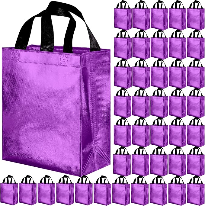 BLEWINDZ 100 Medium Reusable Gift Bags with Handles - Ideal Party Favors & Shopping Bags (10 Colors) by BLEWINDS