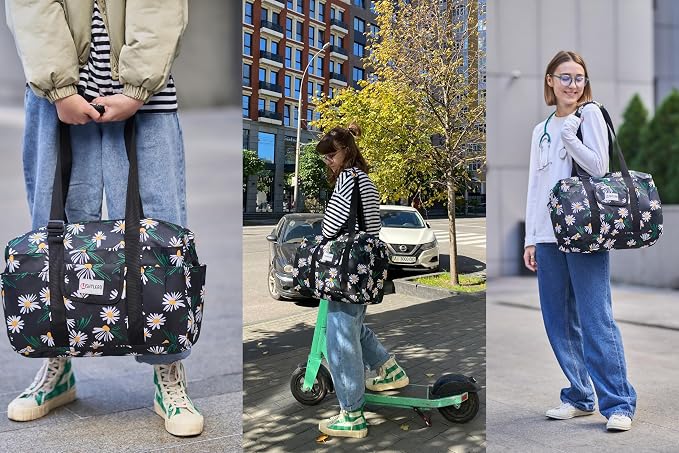 White Peas Nurse Bag & Utility Tote - Waterproof, Top YKK Zip, L18" x H14" x W7" - SHYLERO - Image 2