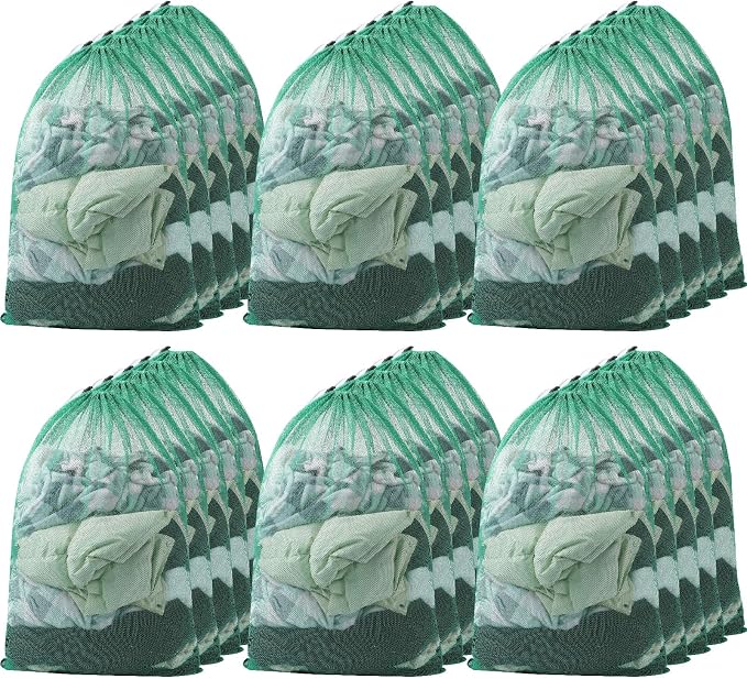 Berlune 30 Pack Large Mesh Laundry Bags | Oversized breathable mesh bags help sort and transport laundry for dorms, rentals, laundromats and facilities. by Berlune