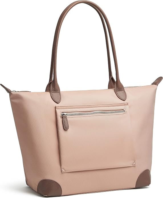 DORIS&JACKY Women Lightweight Tote Bag Designer Leather Work Shoulder Purse | Large Foldable Waterproof Nylon Hobo, Soft Fashion Casual Travel Gym Shopping Handbags with Long Leather Strap by DorisJacky