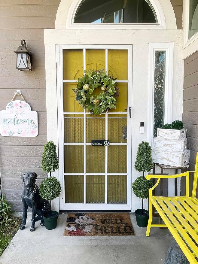 Admired By Nature Wooden Crates Storage Container, 3pc Farmhouse Style Decorative Baskets for Home Decor, Rustic Decor, Nesting Stackable Organizers, Distressed Wood Crates, Achromatic Barn Door White - Image 3