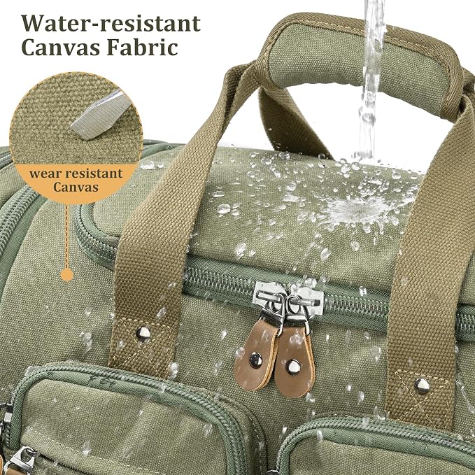 Gonex Duffle Bag for Travel, Expandable 50L Overnight Weekender Gym Bag | Water-Resistant Canvas, Wet-Dry Pocket, Luggage Sleeve, Carry-On Size, Detachable Strap, Army Green - Image 2