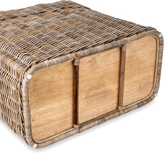 The Basket Lady 3-Compartment Wicker Laundry Hamper, Serene Grey | 30" L x 15" W x 28" H, 1.66 cu-ft per section - 3 Fabric Liners, Handcrafted, Fully-assembled, Hinged Lid, Natural rattan - Image 7