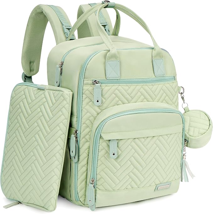 iniuniu Baby Diaper Bag Backpack, 4 in 1 kit Large Capacity Travel Backpack | Waterproof Backpack for Moms Dads,Travel Backpack with Pouch,Washable Changing Pad, Baby Essentials by iniuniu