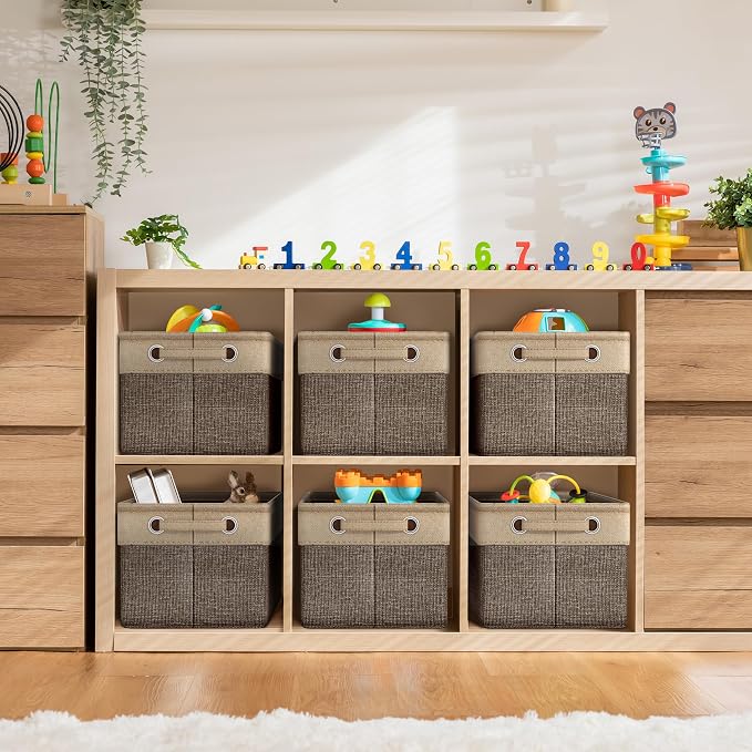 Sorbus Fabric Storage Bins for Shelves - 15 Inch Sturdy Collapsible Storage Bins with 2 Handles, Foldable Baskets for Organizing Home, Closets, Shelf, Toys, Clothes, Large Decorative Storage Baskets - Image 6