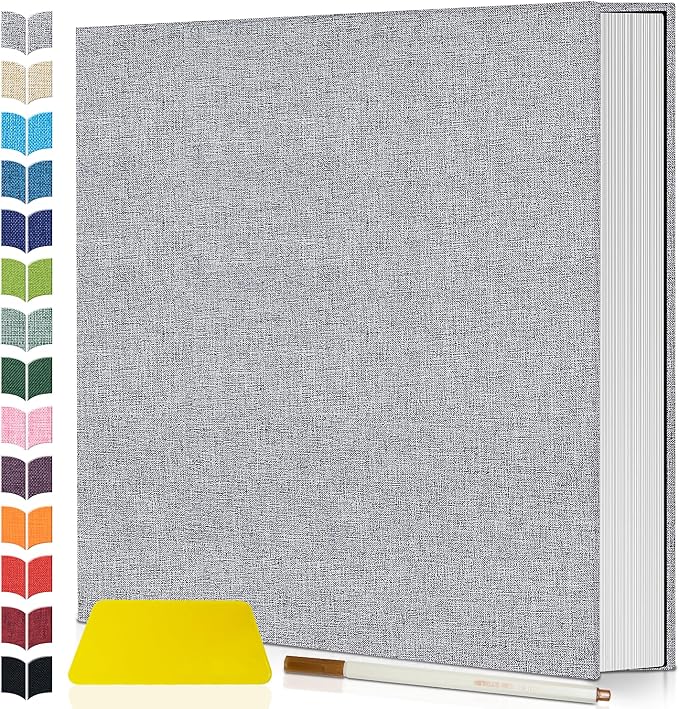 Artfeel Photo Album Self Adhesive Scrapbook,60 Pages Large Photo Book for 4x6,5x7,8x10 Pictures,DIY Album for Baby Wedding Family Travel Birthday,with Metallic Pen and Scraper by Artfeel
