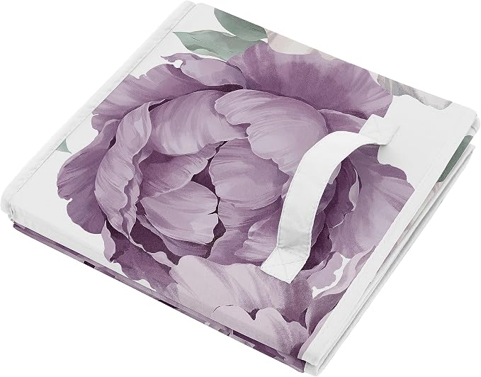 Sweet Jojo Designs Lavender Purple Boho Shabby Chic Floral Girl Collapsible Fabric Storage Cubes Foldable Bins Organizer Boxes Kids Baby Childrens Toys - 2 Set Violet Ivory Bohemian Vintage Watercolor - Image 4