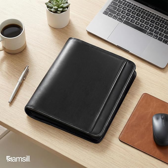 Samsill Professional 1-Inch Zipper Binder Padfolio with iPad Pocket, Interview Document Organizer, Includes Refillable 8.5 x 11 Inch Writing Pad and Pen Loop, Black - Image 9