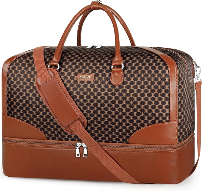 ITIEZY Weekender Bag for Women 21.5" Travel Duffel Large Carry On Bag 3PCS | Nylon Duffel Bag with Waterproof Shoe Compartment, Crossbody Bag and Toiletry Bag, Travel Weekend Hospital Overnight Gym Bag by ITIEZY