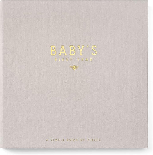 Lucy Darling Baby Memory Book – Honey Bee | Luxury Baby First Year Book & Photo Album | Gender Neutral Keepsake Journal for Milestones, Memories & Photos | Thoughtful Pregnancy Gift by LucyDarling