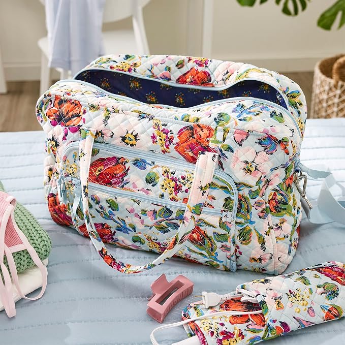 Vera Bradley Women's Cotton Weekender Travel Bag, Forever Green - Recycled Cotton, One Size - Image 7