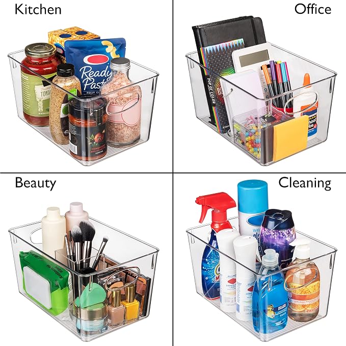 CLEARSPACE Plastic Storage Bins With lids – Perfect Kitchen Fridge Organizer, Pantry Organization, Cabinet Organizers (8 Pack) | Plastic storage bin with lid for pantry organization, refrigerator storage, and kitchen organization - Image 5