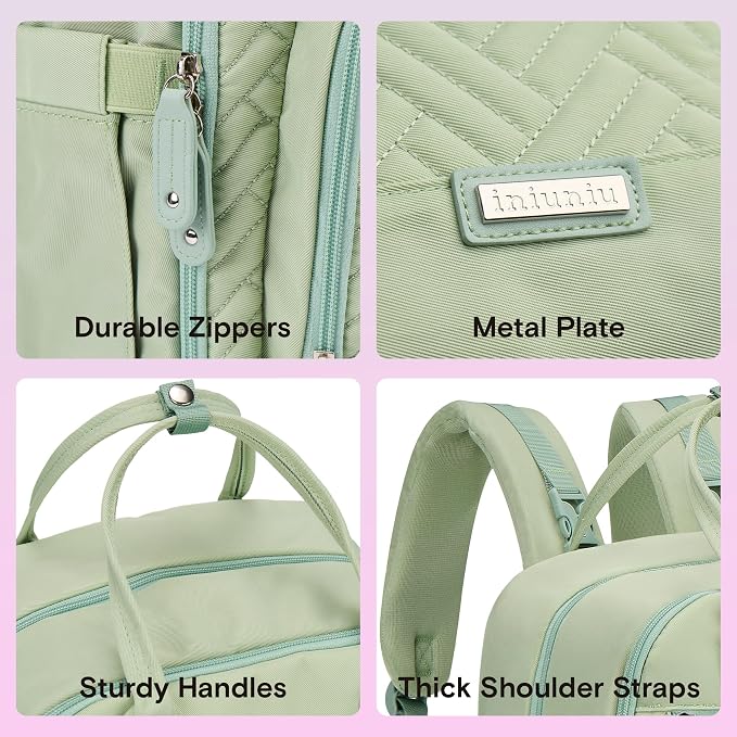iniuniu Baby Diaper Bag Backpack, 4 in 1 kit Large Capacity Travel Backpack | Waterproof Backpack for Moms Dads,Travel Backpack with Pouch,Washable Changing Pad, Baby Essentials - Image 6