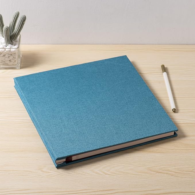 Large Photo Album Self Adhesive for 4x6 5x7 8x10 Pictures Magnetic Scrapbook Album 20 Sheets / 40 Pages Linen Cover DIY Photo Album with A Metallic Pen and and Plastic Board(Sky Blue) - Image 6