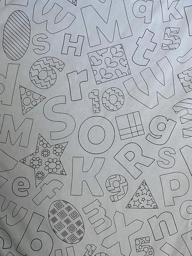 Learning Fun Design – Square Tablecloth 60”X60” – Interactive Coloring Tablecloth for Kids – Poly/Cotton Fabric - Washable and Reusable – DIY Activity for Children and Adults - Image 8
