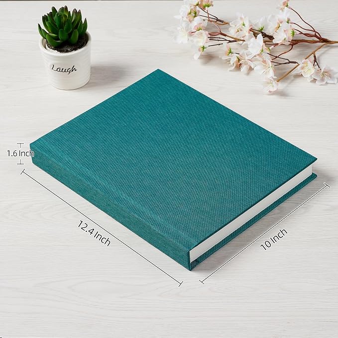 Pssoss 8x10 Photo Album with Writing Space, Linen Cover, 20 Photos | High-GSM writable pages with easy slip-in pockets for weddings, baby photos, family memories, travel, and anniversaries. - Image 2
