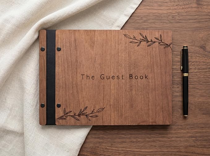 Aspen Studio Guest Book with Signing Pen with Photo of Polaroid for Wedding Book and Memorial Occasions Guest Signing Book for Wedding, Memory Guest Book - Image 7